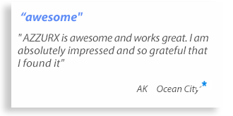 awesome, AZZURX is awesome and works great I am absolutely impressed and so grateful that I found it